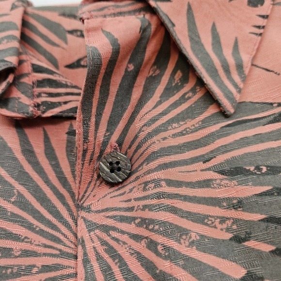 Caribbean Short Sleeve Button Down Mens Shirt Colorful Palm Leaves Print 3XL - Picture 4 of 8